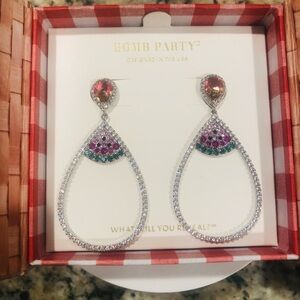 Watermelon Teardrop Earrings